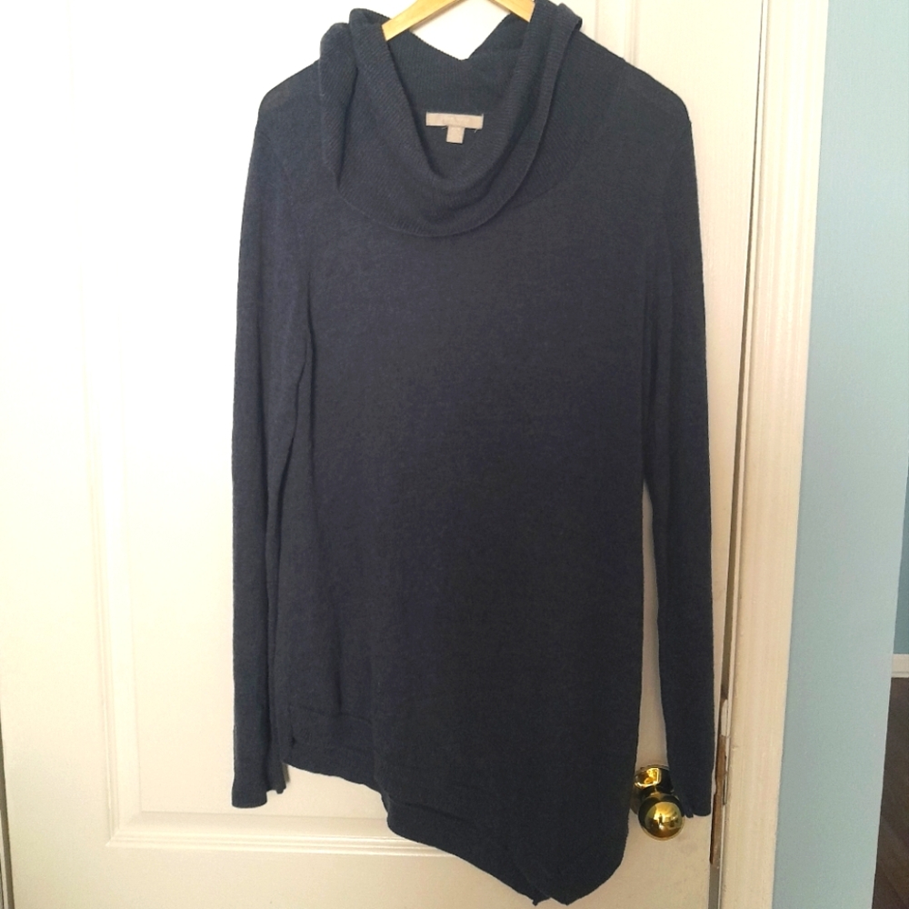 Joan Vass Studie Women's Dark Gray Cowneck Sweater